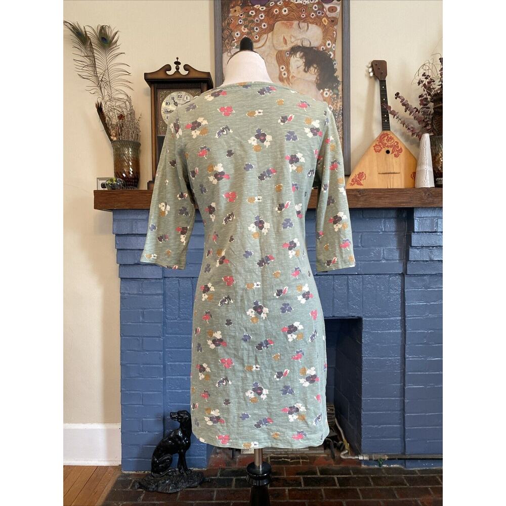 BODEN Sz 6 Tunic Dress 3/4 Sleeve Jersey Cotton Knit Floral Boho XS S Beachy - Picture 7 of 14